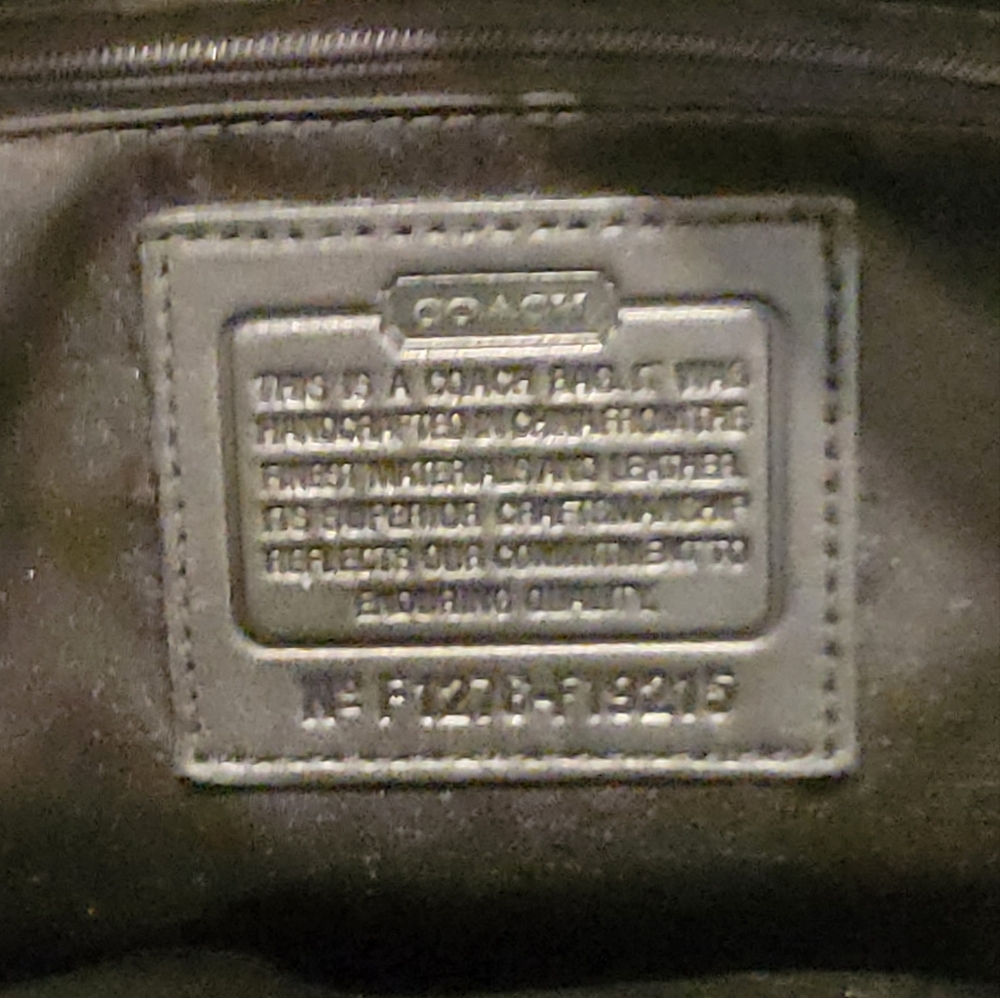 Coach Black Patent Leather Logo Carryall Purse Bag - Picture 10 of 11